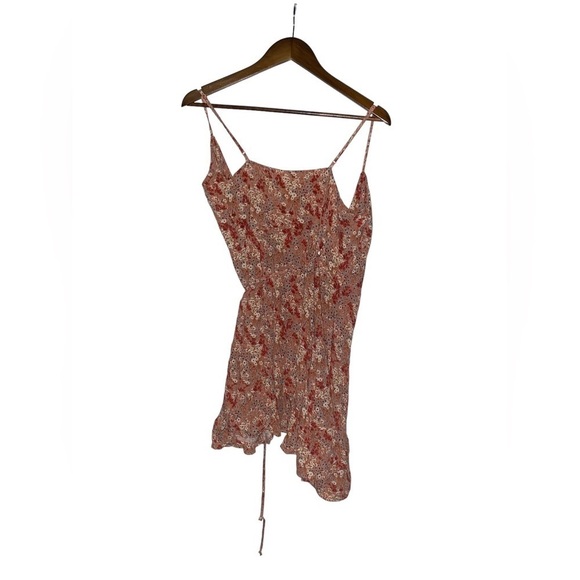 Free People All My Love Pink Multi Floral Print Wrap Slip Dress Sz XS NWT Boho - Picture 3 of 10